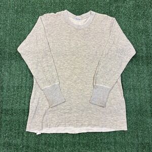 Vintage 1970's Duofold Long Sleeve Heather Grey Shirt Two Layer Fabric